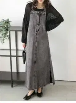 그레이 데님 살로펫 슬릿