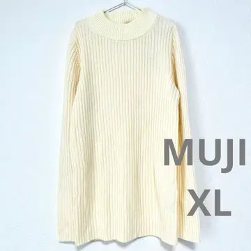 무인양품 택 포함 울 리브 하이넥 워셔블 스웨터 X L 니트