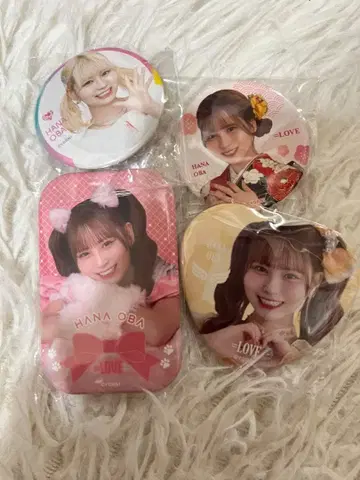 오바 하나 캔 배지 4개 세트