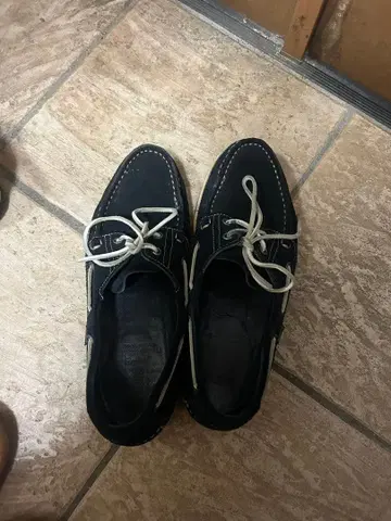 Paraboot 블랙 스웨이드 데크 슈즈