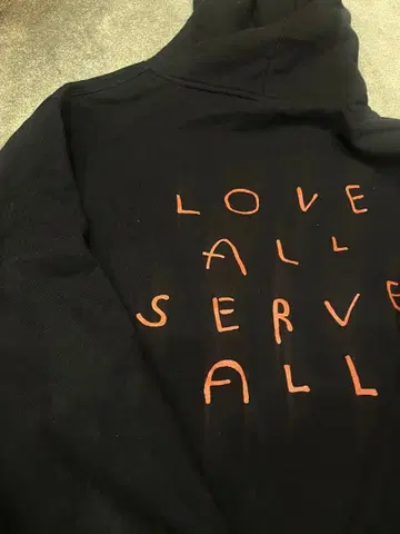 후지이 카제 LOVE ALL SERVE ALL 후드티 XL
