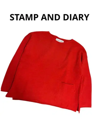 가격 인하 스탬프 앤드 다이어리 니트 STAMP AND DIARY 빨간색