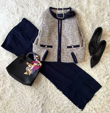 깔끔한 스타일 내추럴 뷰티 노카라 자켓 L~LL 졸업식 세레모니