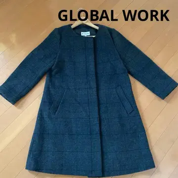 GLOBAL WORK 체크 무늬 롱 코트