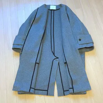 CINOH 울 리버 집업 노카라 코트