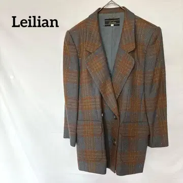 Leilian 테일러드 자켓 M 그레이/오렌지 모 95%