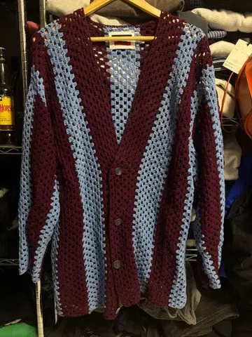 MAISON SPECIAL 가디건 01 와인 레드 스카이블루