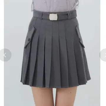 [ REDYAZEL ] 벨티드 플리츠 미니 스커트 ( 그레이 )
