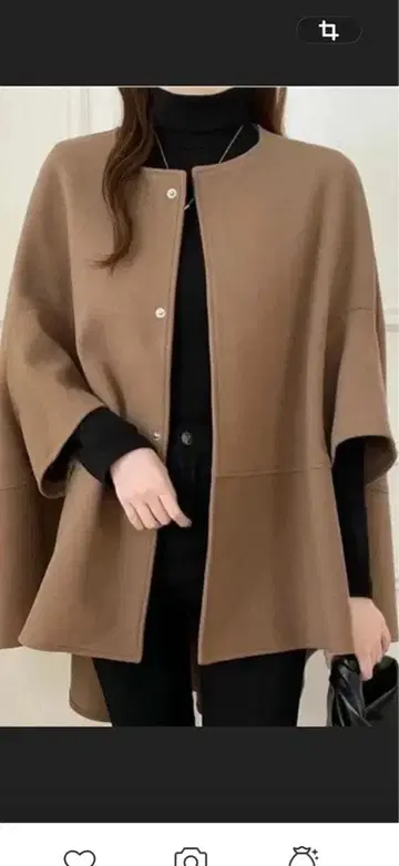 [ 미사용 새상품 ] 브라운 플레어 판초 코트