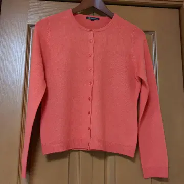 23구 코랄 핑크 실크&캐시미어 긴팔 가디건 사이즈 38