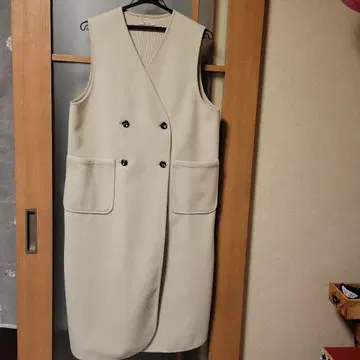 kese-moi 아이보리 더블 브레스트 롱 베스트