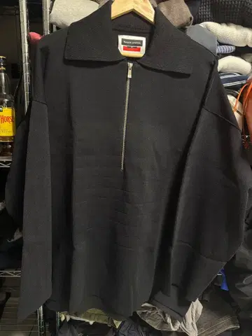 MAISON SPECIAL 블랙 니트 집업