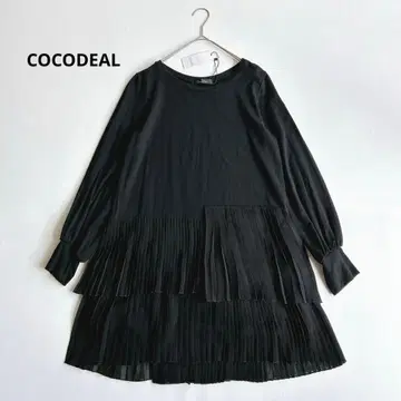 택 포함 미사용 코코딜 아지메 플리츠 도킹 튜닉 블랙 2