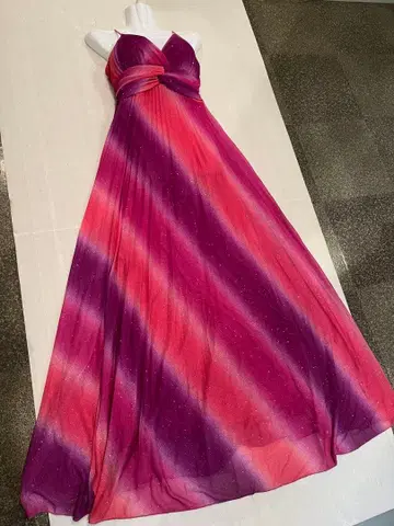 graceUSA 파티/무대 퍼플핑크 그라데/플리츠롱 총 라메