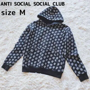 ANTI SOCIAL SOCIAL CLUB 로고 올 패턴 후드티 M