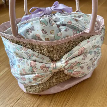 [레어] 키키라라 바스켓 백 리본 올 패턴 2014 산리오