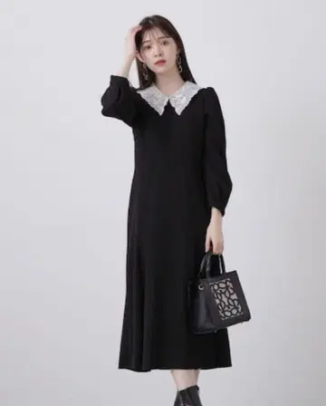 프로포션 바디 드레싱 레이스 칼라 머메이드 원피스