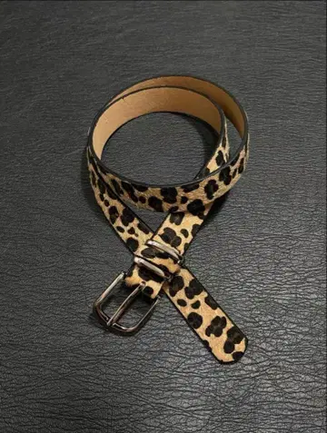 레오파드 무늬 가죽 벨트