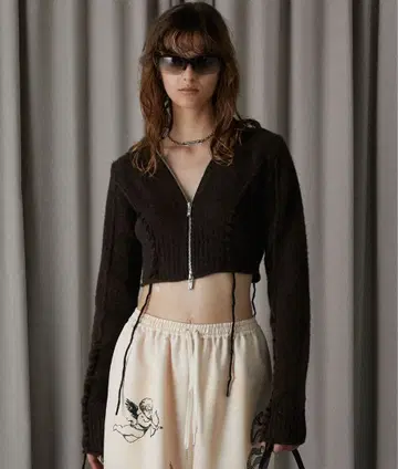 PRANK PROJECT 캐시미어 블렌드 레이스업 니트