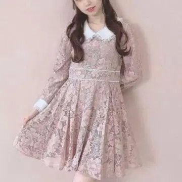 evelyn 비쥬 리본 op 핑크 원피스 브로치 포함