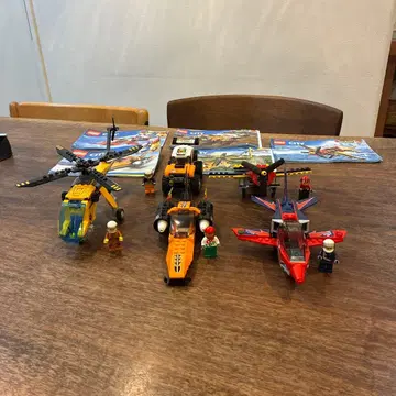 LEGO 시티 세트 헬리콥터 레이싱카 비행기