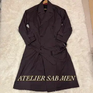 ATELIER SAB MEN 다크 브라운 트렌치코트 벨트 포함