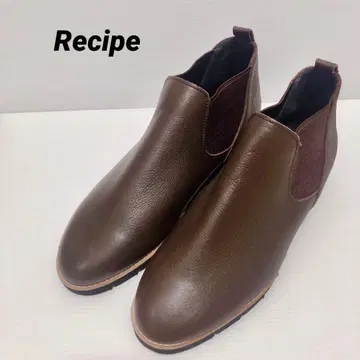 새상품급 Recipe 레시피 앵클부츠 사이드코어 가죽 일본제