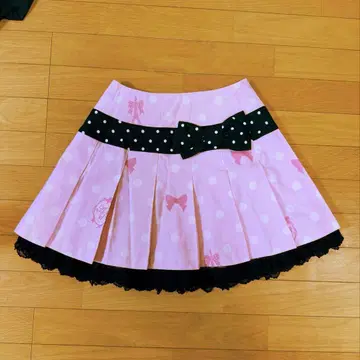 엔젤릭 프리티 오리지널 프린트 핑크 도트 무늬 스커트