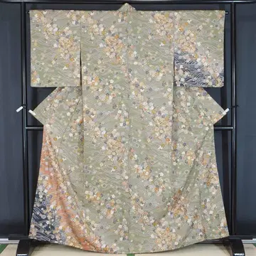 미사용  금채화츠쿠시 순수 실크 호몬기 포멀 결혼식 a799