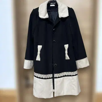 axes femme 네이비 화이트 롱 코트