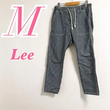 Lee 리 스트라이프 와이드 팬츠 M 블루 화이트 캐주얼
