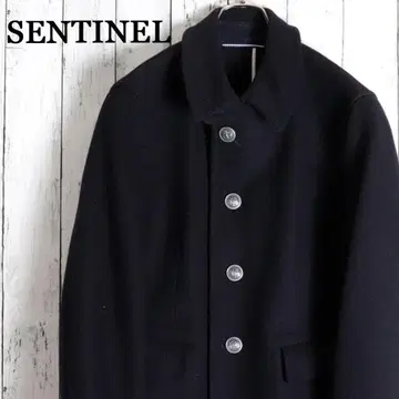 제조사 샘플 메탈 버튼 멜톤 울 커버올 자켓 네이비