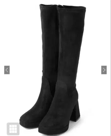 GRL 스퀘어토 청키힐 롱 부츠 gd1535 23.5