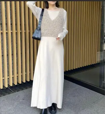 mystic 니트 베스트 원피스 세트 2way