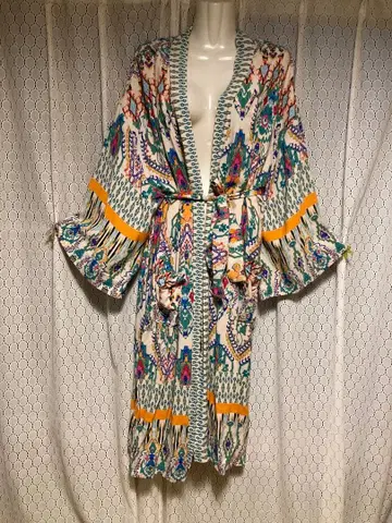 zara 롱 가운 기모노 가운 에스닉 겉옷