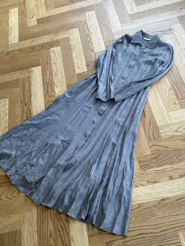 CLANE (클라네) DOT JACQUARD SHIRT LONG OP