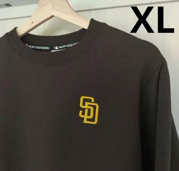 MLB 패드리스 속기모 트레이닝복 자수 로고 브라운 XL 사이즈 새상품