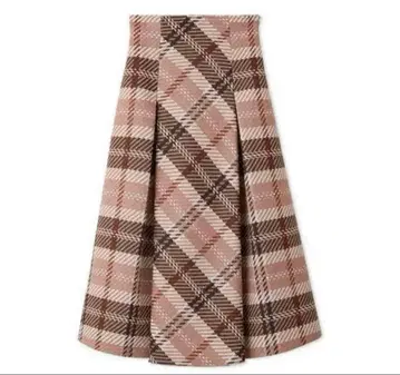 [ SNIDEL ] 스나이델 로빙 체크 롱 스커트