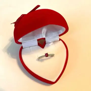 루비 실버 반지 상자 포함