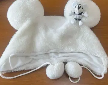 인기 디즈니 미키 마스코트 부착 팬캡 화이트