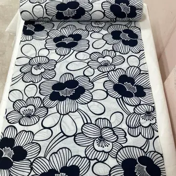 [ 면 옷감 ] 유카타 화이트 베이스 동백