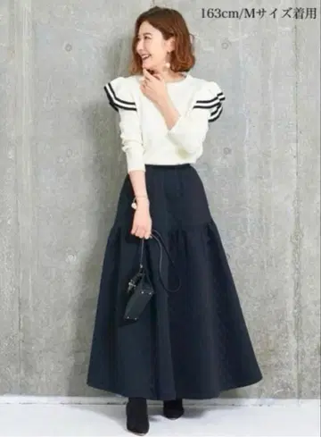 OBLI 퀼팅 리본 스커트