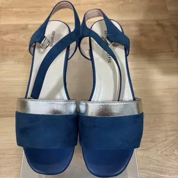네이비와 실버 스트랩 샌들
