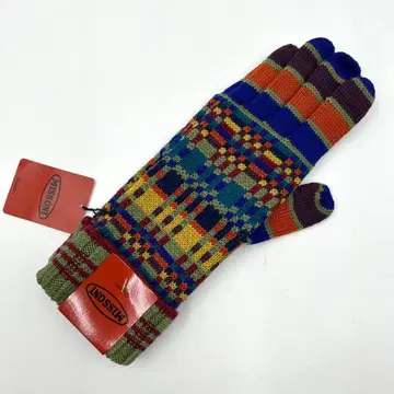 새상품 미사용 MISSONI 체크 무늬 니트 장갑