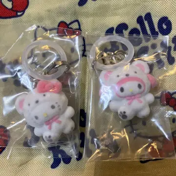 산리오 포근포근 스노우 메지루시 액세서리 키티 마이멜로디 2개 세트