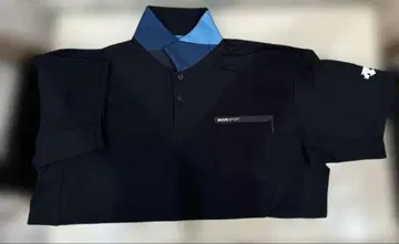 MOVE SPORT 블랙 피케 셔츠 파란 옷깃