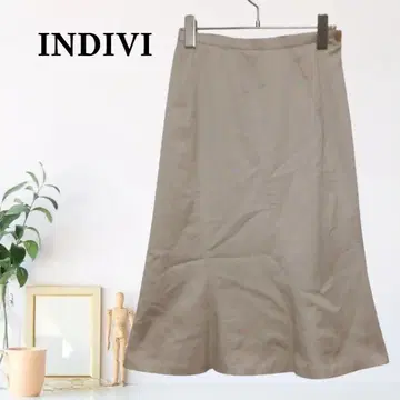 zC120 [ M ] INDIVI 스커트 패널 세미 플레어 머메이드