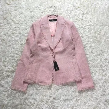 [ 택 포함 미사용 ] 트위드 자켓 테일러드 자켓 핑크