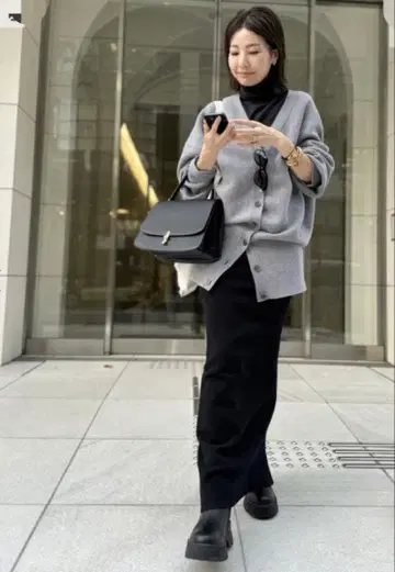 L'Appartement Volume Knit Cardigan 그레이