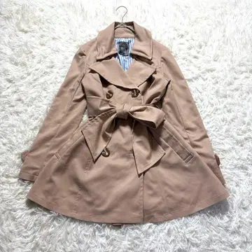 Moery 트렌치코트 체스터 코트 허리 리본